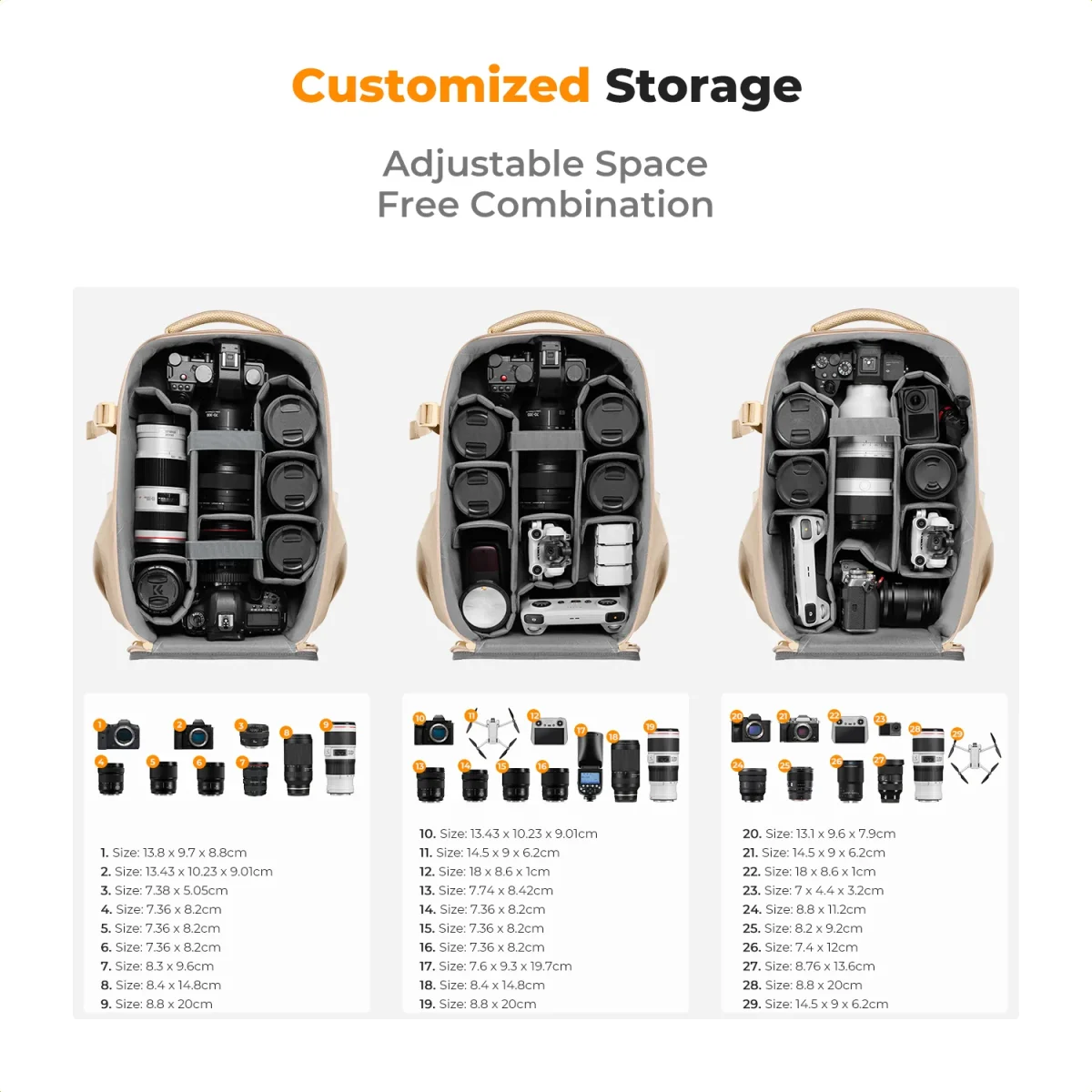 KF13.134V1-3 K&F Concept Camera Backpack for Professionals Photographers (KF13.134V1) - Image 6
