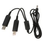 Dual USB Power Cable DC Coupler Dummy Battery Adapter