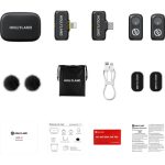 Hollyland LARK A1 Combo 2-Person Wireless Microphone System with USB-C and Lightning Connectors for Mobile Devices (Space Gray, 2.4 GHz) Black - Image 2