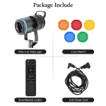 ZSYB P60S Lightweight Professional LED Video Spotlight – Remote Control, 5-Color Dimmable Lighting (2800K–7000K) - Image 10
