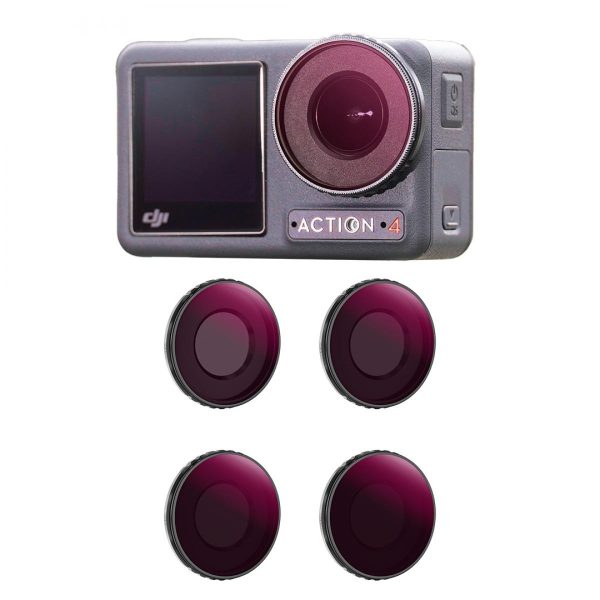 K&F Concept DJI Osmo Action 4/5 Pro ND&PL Filter Kit – 4-Pack (ND8/16/32/64) – Multi-Coated Optical Glass (KF.2077)