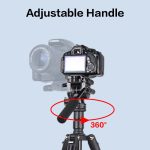 Jmary KT285+NB50 2-in-1 Tripod with Hydraulic Head – 1.77m Lightweight Aluminum Tripod for Camera & Smartphone (Black) - Image 3