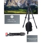 Jmary KP-2209 Horizontal Axis Tripod – 1.7m 5-Section Lightweight Tripod for Camera & Mobile - Image 8