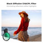 K&F Concept 67mm Clip-on CPL & Black Mist 1/4 2-in-1 Phone Camera Lens Filter Kit, Compatible with All Smartphone Models (KF01.2900V2) - Image 6