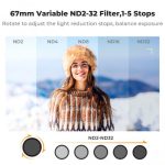 K&F Concept 67mm Clip-on ND2–32 Phone Camera Lens Filter Kit, Compatible with All Smartphone Models (KF01.2901V2) - Image 6