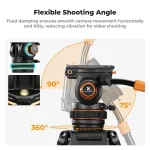 K&F Concept Professional Video Tripod with Fluid Head VA3+BV20 (KF09.148V1) - Image 6