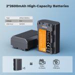 K&F Concept 2600mAh NP-FZ100 Battery & Charger Set for Sony Cameras (KF28.0016) - Image 7