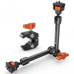 K&F Concept 11" Magic Arm with Super Clamp, Articulating Friction Arm Kit with 1/4" & 3/8" Screw & Cold Shoe Mount (KF31.132)