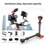K&F Concept 11" Magic Arm with Super Clamp, Articulating Friction Arm Kit with 1/4" & 3/8" Screw & Cold Shoe Mount (KF31.132) - Image 5