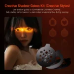 PHOTOOLEX Magnetic Gobos Four Colors Photography Spotlight 10w Upgrade Set - Image 6