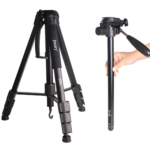 Jmary KP-2264 Lightweight 2-in-1 Tripod Monopod – 1.76m Aluminum Alloy Tripod with 3-Way Pan Head & Quick Release Plate (Black) - Image 2