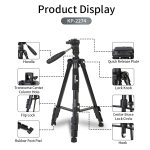Jmary KP-2274 Aluminum Tripod – 1.67m Lightweight 4-Section Tripod with 1/4" Screw for Cameras & Smartphones - Image 5