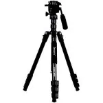 Jmary KT285+NB50 2-in-1 Tripod with Hydraulic Head – 1.77m Lightweight Aluminum Tripod for Camera & Smartphone (Black)