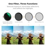 K&F Concept 82mm 3-in-1 Lens Filter Variable ND2-32, CPL, Black Mist 1/4, 28-Layer Nano Coating – (KF01.2928V2) - Image 7
