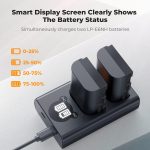 K&F Concept 2250mAh LP-E6NH Battery & Charger Set for Canon Cameras (KF28.0098) - Image 4