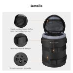 K&F Concept Waterproof Camera Lens Pouch – Shockproof Protective Lens Case with Double Zipper, Fits Lenses up to 4.3" x 8.7" (XL Size - KF13.203) - Image 5