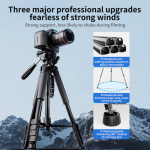 FX Studio T188 Professional Tripod – 188cm Heavy-Duty 5-Section Stand - Image 3