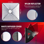 FX Studio 50×70cm RGB Softbox Lighting Kit with Remote – Professional LED Dimmable Light Set - Image 5