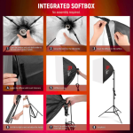 FX Studio 50×70cm RGB Softbox Lighting Kit with Remote – Professional LED Dimmable Light Set - Image 3