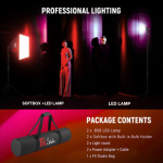FX Studio 50×70cm RGB Softbox Lighting Kit with Remote – Professional LED Dimmable Light Set - Image 2