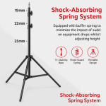 FX Studio LS200 Light Stand – Adjustable 67–200cm, 3-Section Heavy-Duty Steel Stand - Image 2