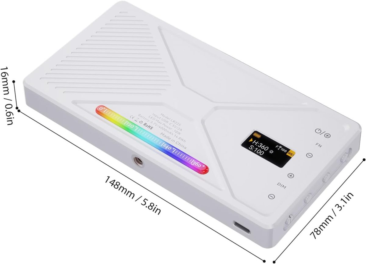 NiceFoto TC-225 RGB LED Pocket Video Light - Image 6