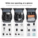 K&F Concept Nature Wander11 20L Camera Backpack – Black, Waterproof Travel Photography Bag with 15.6" Laptop Sleeve, Tripod Holder & Expandable Storage (KF13.173) - Image 7