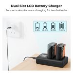 K&F Concept 2400mAh LP-E6P 2-Pack Battery and Dual Slot USB Charger Compatible with Canon EOS R5 Mark II, R5, R6 Mark II, R6, R7 Camera (KF28.0093) - Image 6