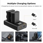 K&F Concept 2400mAh LP-E6P 2-Pack Battery and Dual Slot USB Charger Compatible with Canon EOS R5 Mark II, R5, R6 Mark II, R6, R7 Camera (KF28.0093) - Image 4