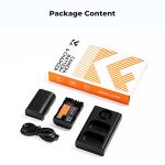 K&F Concept 2400mAh LP-E6P 2-Pack Battery and Dual Slot USB Charger Compatible with Canon EOS R5 Mark II, R5, R6 Mark II, R6, R7 Camera (KF28.0093) - Image 3
