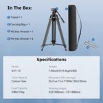 Sirui AVT-12 Quick Release Carbon Fiber Video Tripod – Heavy Duty 73" Fluid Head for DSLR & Camcorders - Image 10