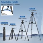 Sirui AVT-12 Quick Release Carbon Fiber Video Tripod – Heavy Duty 73" Fluid Head for DSLR & Camcorders - Image 3