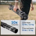 Sirui AVT-12 Quick Release Carbon Fiber Video Tripod – Heavy Duty 73" Fluid Head for DSLR & Camcorders - Image 8