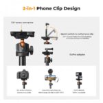 K&F Concept MS08 62” Tripod Phone Selfie Stick with Bluetooth Remote + GoPro Adapter (KF09.127) - Image 7