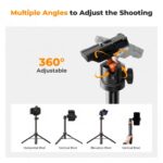 K&F Concept MS08 62” Tripod Phone Selfie Stick with Bluetooth Remote + GoPro Adapter (KF09.127) - Image 5