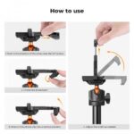 K&F Concept MS08 62” Tripod Phone Selfie Stick with Bluetooth Remote + GoPro Adapter (KF09.127) - Image 2