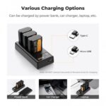 K&F Concept NP-FZ100 Battery 3-Pack with 3-Slot Charger (KF28.0038) - Image 3