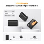 K&F Concept LP-E6/LP-E6NH Battery 3-Pack with 3-Slot Charger (KF28.0039) - Image 7