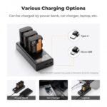 K&F Concept LP-E6/LP-E6NH Battery 3-Pack with 3-Slot Charger (KF28.0039) - Image 3