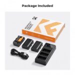 K&F Concept LP-E6/LP-E6NH Battery 3-Pack with 3-Slot Charger (KF28.0039) - Image 2