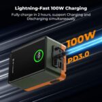 K&F Concept V99 Pro 99Wh PD100W V-Mount Battery – Army Green (KF28.0024V2) - Image 8