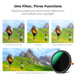 K&F Concept 3-in-1 Hybrid Filter ND2-32 + CPL + Black Diffusion 1/4 82mm (KF01.2070) - Image 7