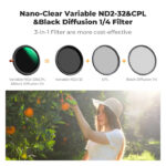 K&F Concept 3-in-1 Hybrid Filter ND2-32 + CPL + Black Diffusion 1/4 82mm (KF01.2070) - Image 8