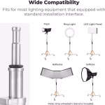 K&F Concept 3.2m Heavy Duty Light Stand with Wheels Stainless Steel (KF34.054) - Image 3
