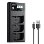 K&F Concept LP-E6NH Triple Slot Battery Charger LCD Canon EOS (KF28.0062)