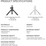 Tilta Extendable Vlog Tripod (Snow White) TT-VT01-BH-SW - Image 14