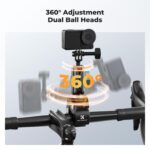 K&F Concept Super Clamp 360° Dual Ball Head Camera Mount Handlebar (KF31.204) - Image 4