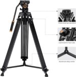 K&F Concept 72" Heavy Duty Video Tripod Fluid Head Aluminum (KF09.121) - Image 3