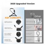 K&F Concept 2-in-1 Magnetic & Clip-on Neck Phone Holder Hands-Free POV (KF15.0016) - Image 2
