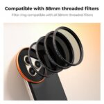 K&F Concept Magnetic Phone Lens Adapter 58mm Variable ND2–32 Filter (KF15.0020) - Image 3